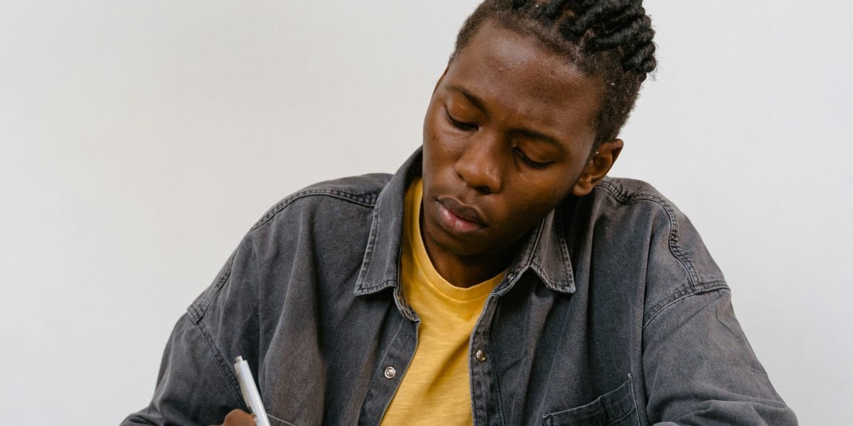 A writer deeply focused on their craft, inspired and free from distractions.