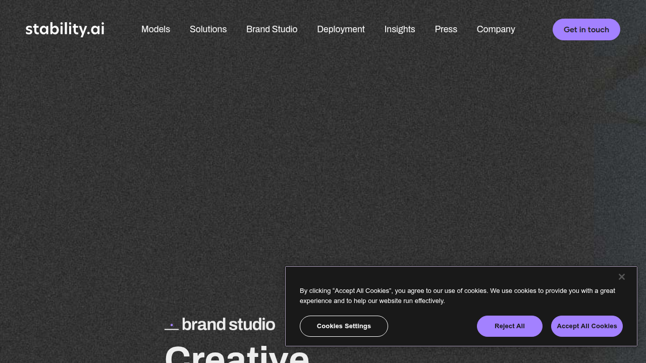 Discover the creative tools offered by Stability AI, a leader in AI for content production.