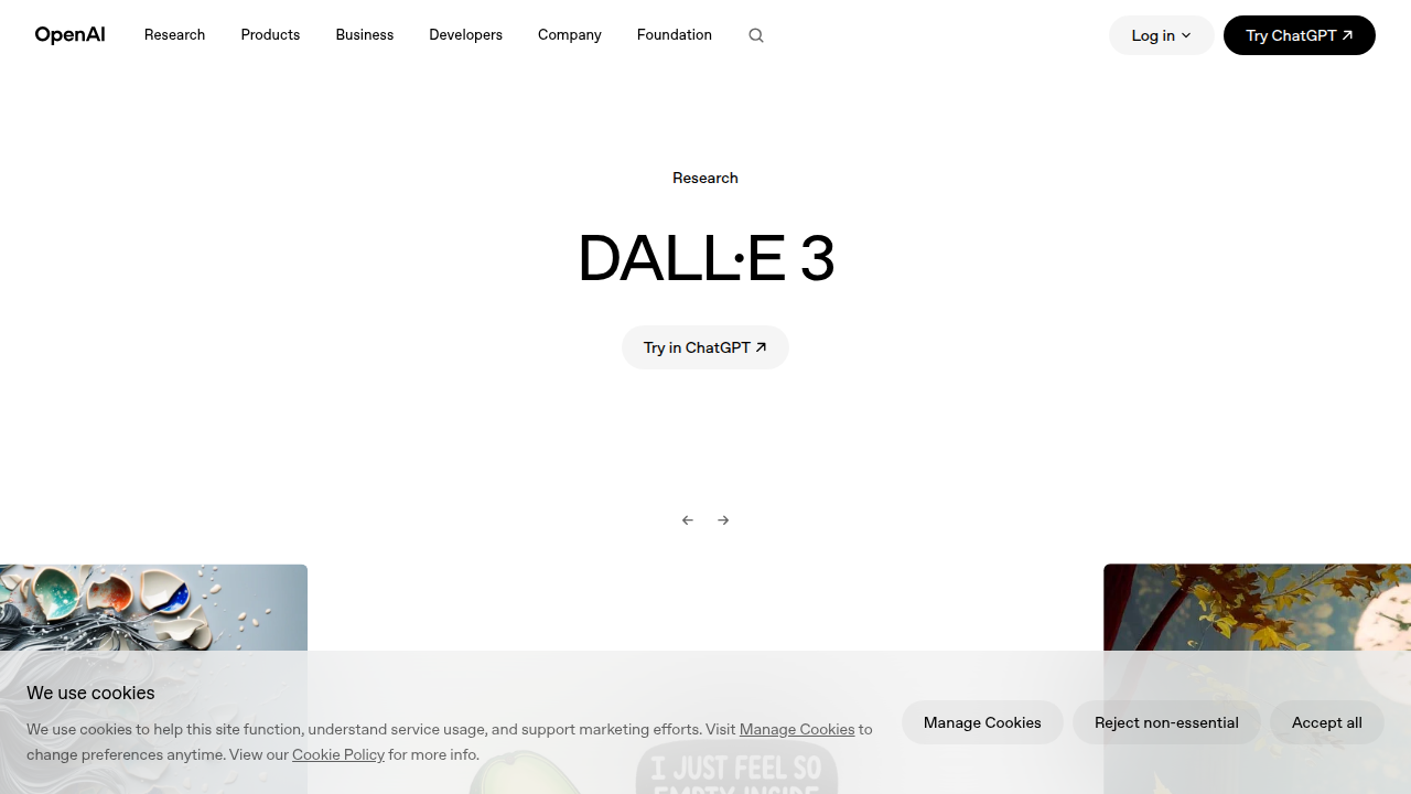 Interface of DALL-E, demonstrating how text prompts create unique visual art.