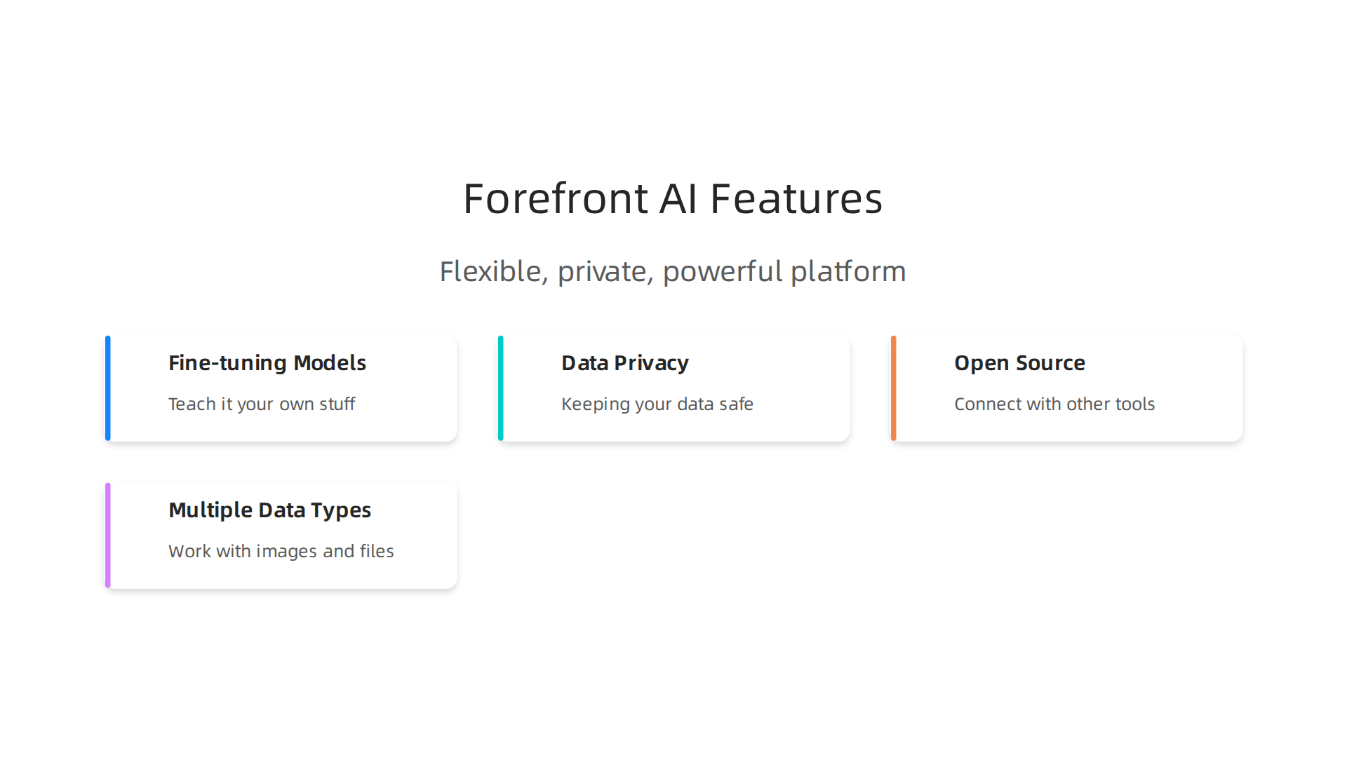 Forefront AI offers unique features that empower users with control and versatility over AI models.