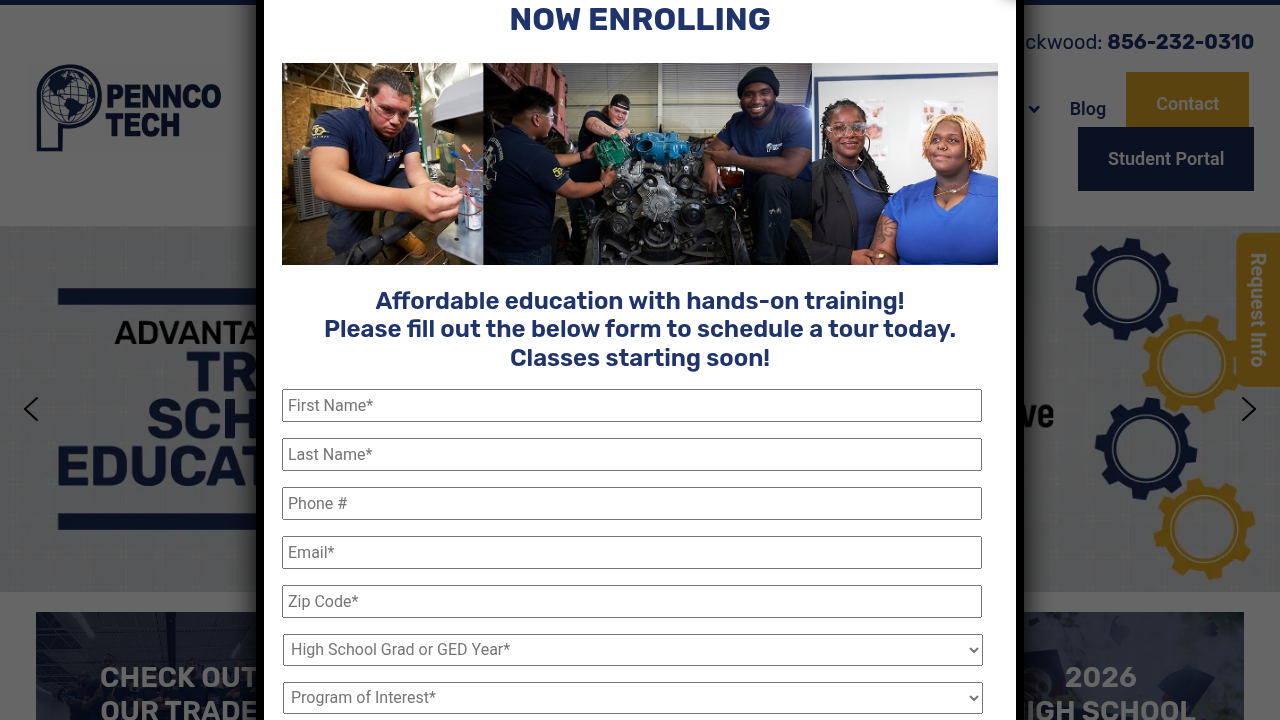 Pennco Tech's website, an organization training the future workforce for advanced agricultural technologies.