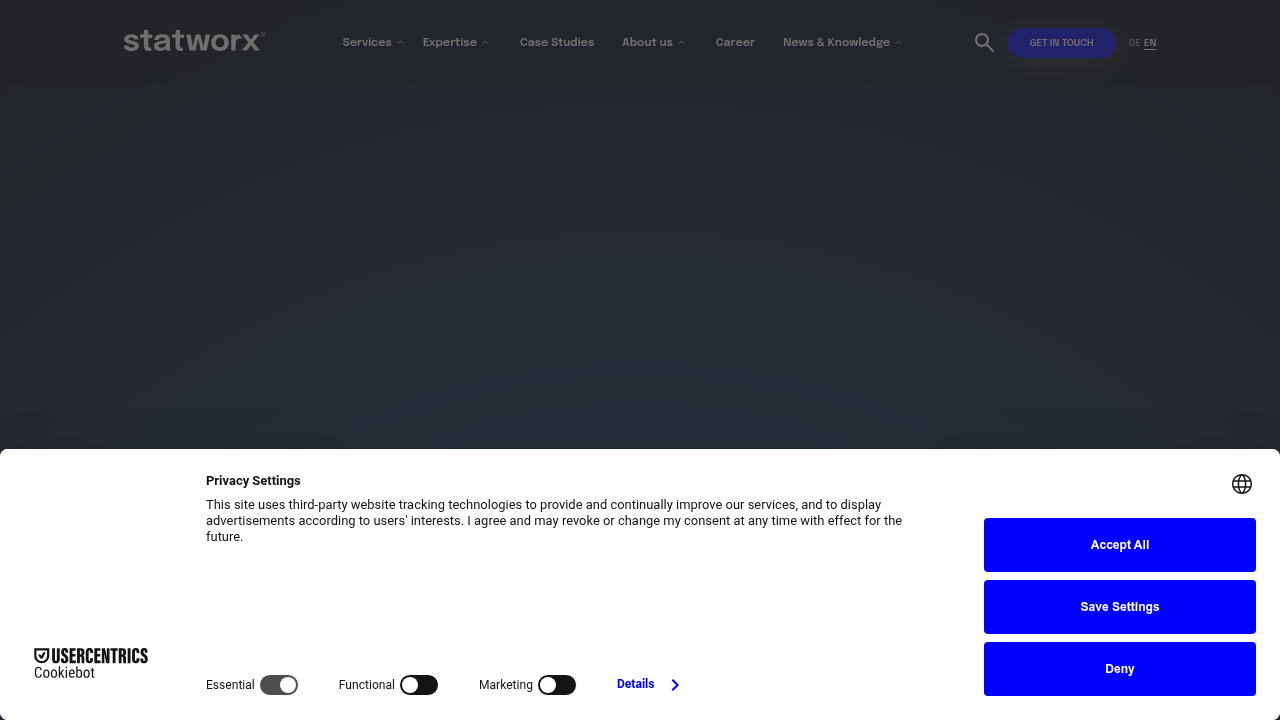 The homepage of Statworx, providing insights into the latest AI trends impacting various industries.