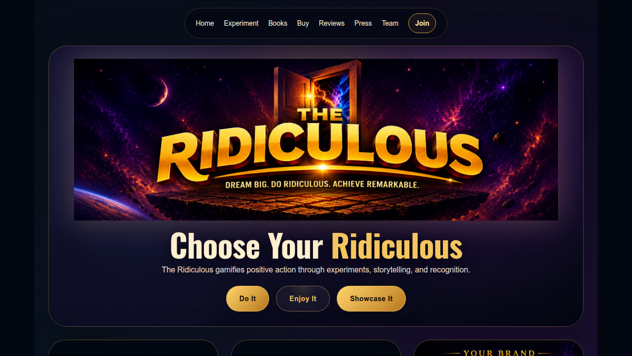 A glimpse into Doridiculous.com, a platform offering comedic science fiction content.