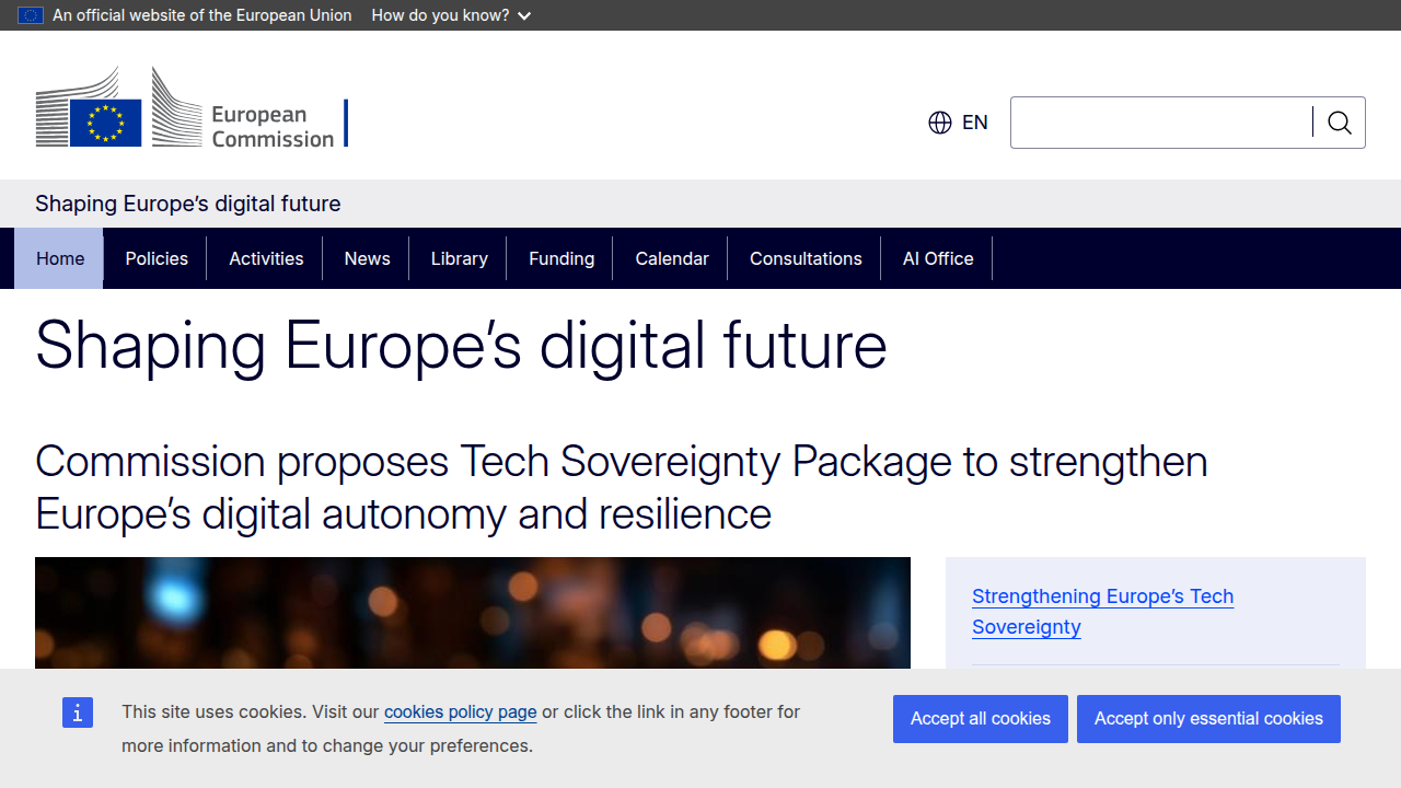 Overview of the European Commission's Digital Strategy, including policies like the EU AI Act.